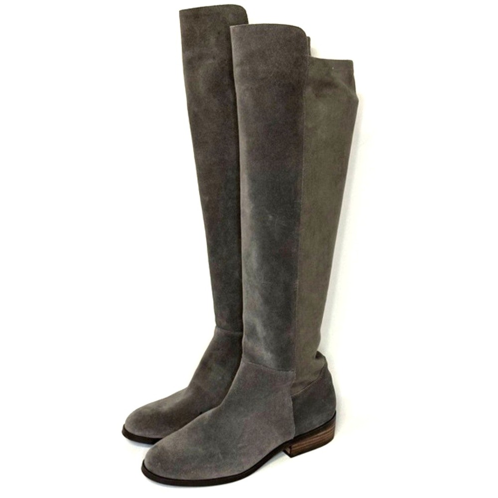 Sole Society Size 5  Knee High Boot Gray‎ Suede Stretch NEW Calypso $160